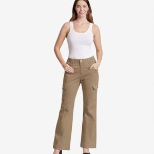 Gloria Vanderbilt Wide-Leg Cargo Pants in Khaki